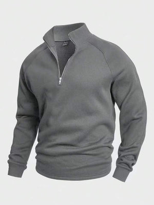 Men's Zipped Stand Collar Fleece Sweater Autumn And Winter