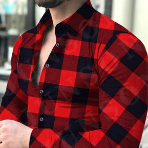 European And American Men's Long-sleeved Shirt Printing