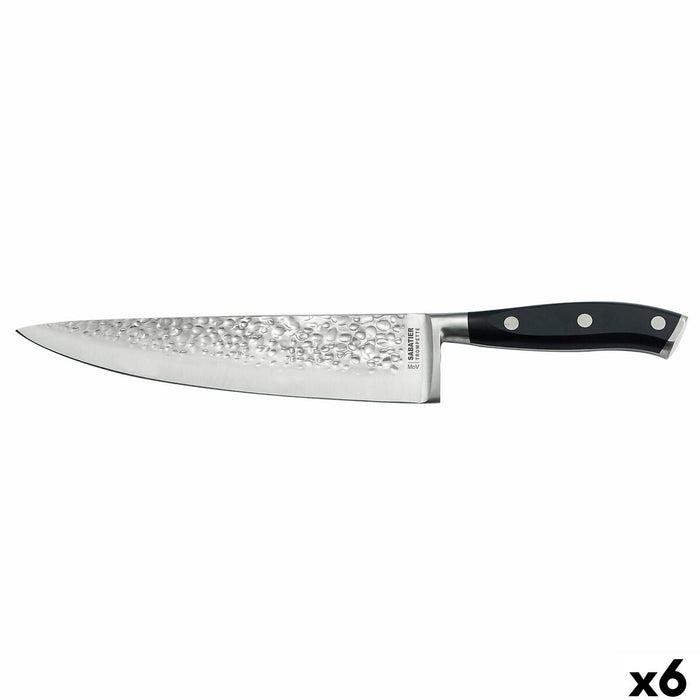 Couteau Chef Sabatier Carbon Noir Métal Bakélite (6 Unités)