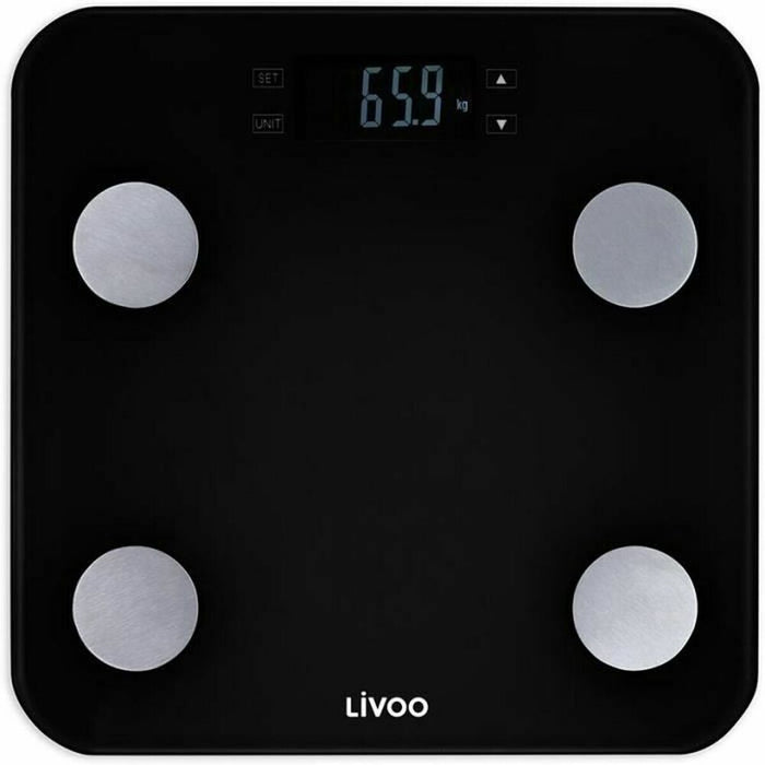 Balance Numérique de Salle de Bain Livoo DOM427N Noir Verre trempé 180 kg