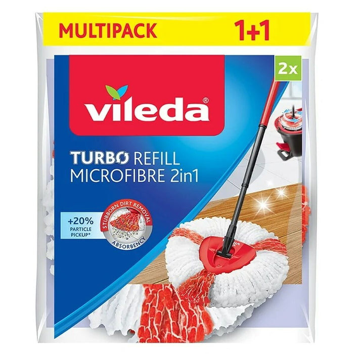 Rechange Pour Serpillière de Nettoyage Vileda Turbo 2in1 Microfibre Polyamide Polyester (2 Unités)