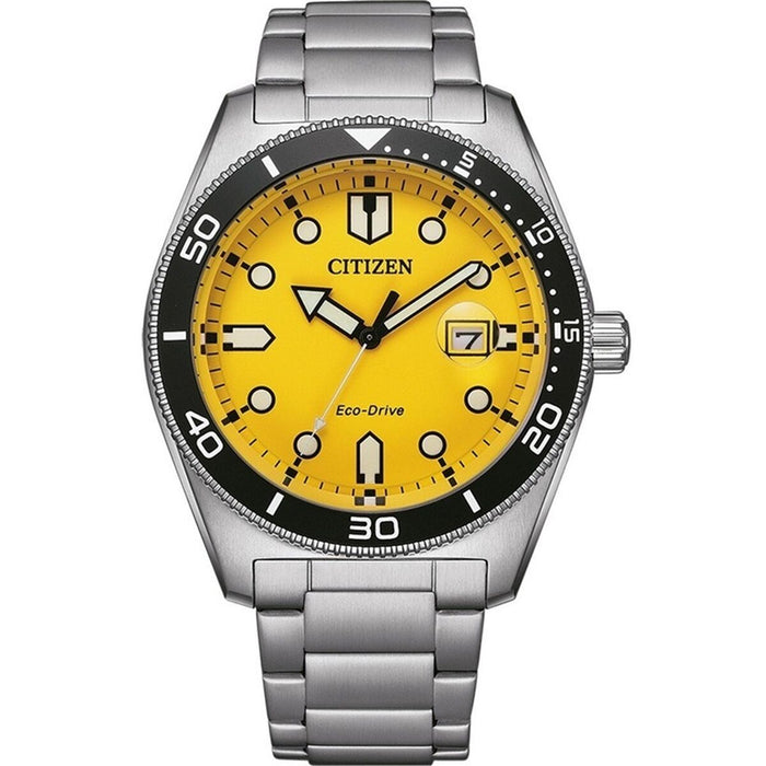 Zegarek Męski Citizen OF COLLECTION - MARINE 1760 ECO DRIVE - YELLOW Żółty Srebrzysty (Ø 43 mm)