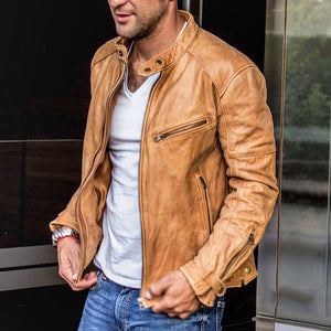 Men's slim zipper short jacket