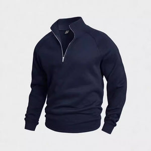 Men's Zipped Stand Collar Fleece Sweater Autumn And Winter