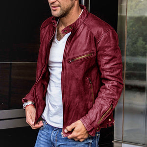 Men's slim zipper short jacket