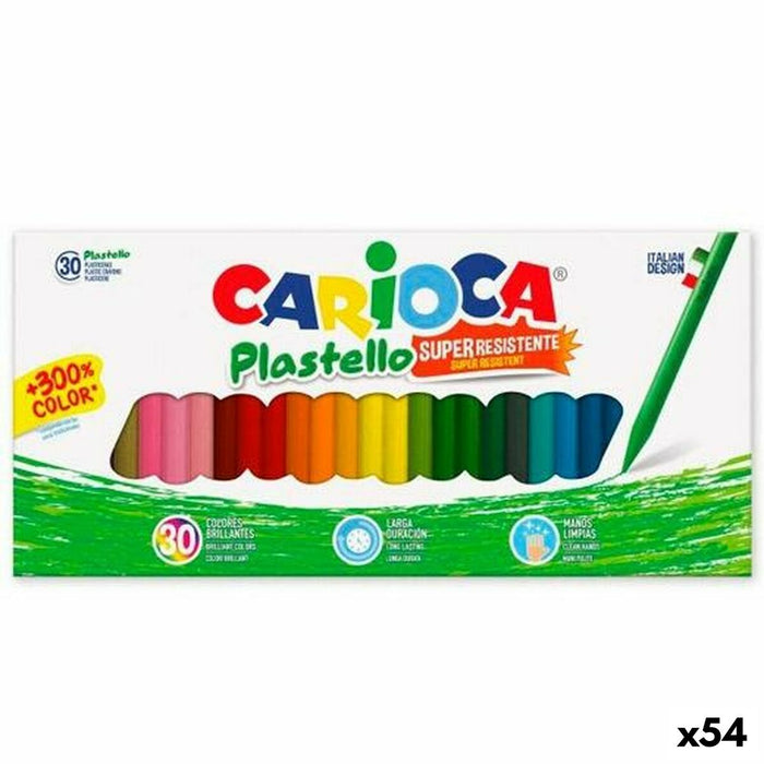 Crayons gras de couleur Carioca Plastello Multicouleur (54 Unités)