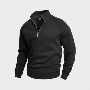 Men's Zipped Stand Collar Fleece Sweater Autumn And Winter