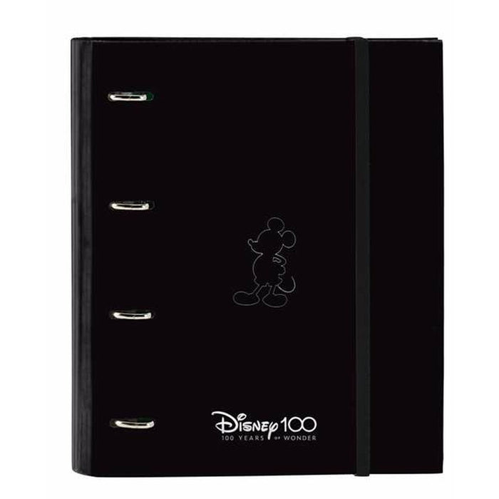 Ring binder Mickey Mouse Black 27 x 32 x 3,5 cm