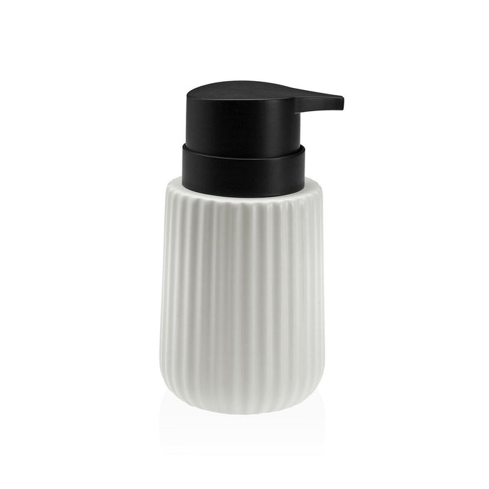 Soap Dispenser Versa White Ceramic Bamboo