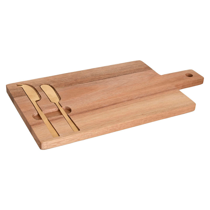 Cutting board Home ESPRIT Stainless steel Acacia 38 x 20 x 1,5 cm (3 Pieces)