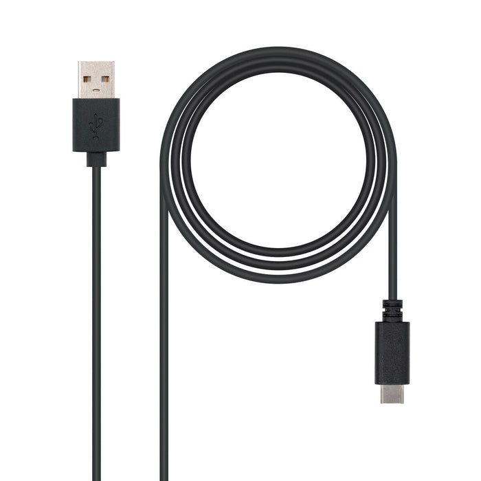 USB A to USB C Cable NANOCABLE 10.01.2101 Black 1 m