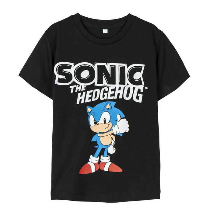 T shirt à manches courtes Enfant Sonic Noir