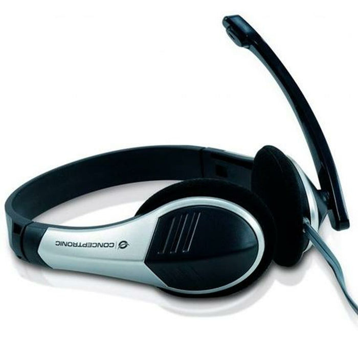 Słuchawki z Mikrofonem Conceptronic Allround Stereo Headset Czarny Srebrzysty