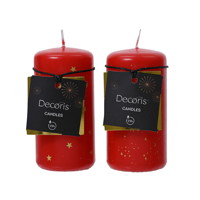 Candle Decoris Red Ø 5 x 10 cm