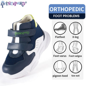 Ortopedyczne trampki dla dzieci Princepard Korean Ankle Support Kids Sprots Shoes Wiosna Jesień Biały Granatowy Kolor 19-37 Rozmiar