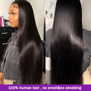 Straight Hair Wigs 13x4 HD Transparent Lace Frontal Wig Brazilian Human Hair For Black Women Smooth Wigs Pre Plucked Front Wigs