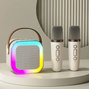 K12 Karaoke Bluetooth  Machine Portable 5.3 Pa Speaker System With 1-2 Wireless Microphones Home Family Singing Children's Gifts