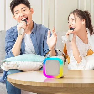 K12 Karaoke Bluetooth  Machine Portable 5.3 Pa Speaker System With 1-2 Wireless Microphones Home Family Singing Children's Gifts