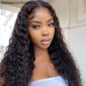 U Part Water Wave Wig Human Hair No Leave Out Machine Made 22 Inches Deep Wavy V Part Human Hair Wigs For Women Natural Color