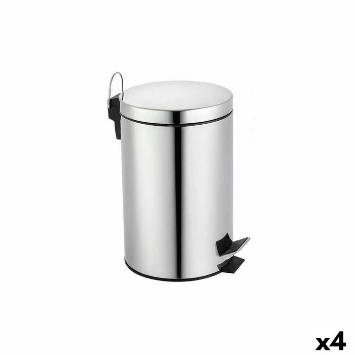 Waste bin with pedal Confortime Silver 12 L (4 Units)