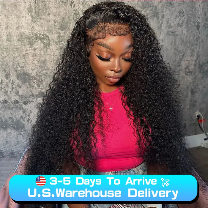 250 Density HD 13X6 Transparent Deep Water Wave Curly Human Hair Lace Frontal Wig 30 34 Inch 13X4 Lace Front Human Hair Wigs