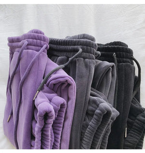 Women Casual Sports Pants Autumn Winter Fashion Fleece Warm Sweatpants Baggy Thick Joggers Trousers Female Sporting Clothing