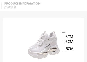 2023 Women Chunky Sneakers Platform Ulzzang Sports Shoes Summer Thick Bottom Breathable Mesh Casual Shoes 11CM High Heels Woman