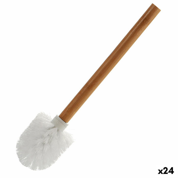 Brosse de salle de wc Marron Blanc Bambou (8 x 35,5 x 8 cm) (24 Unités)