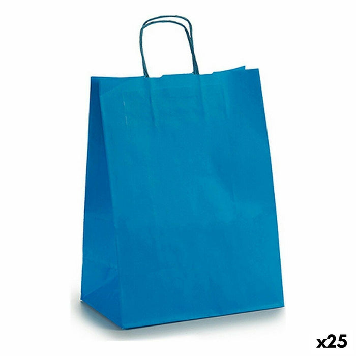 Sac en papier 24 x 12 x 40 cm Bleu (25 Unités)