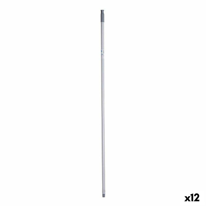 Broom handle Stripes 2,3 x 130 x 2,3 cm Grey Metal (12 Units)