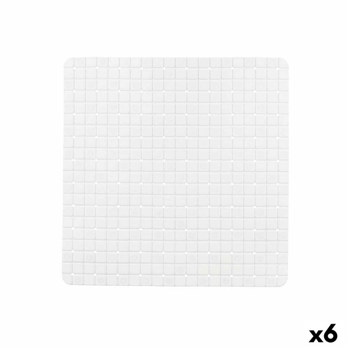 Antypoślizgowa mata prysznicowa Krata Biały PVC 50,3 x 50,3 x 0,7 cm (6 Sztuk)