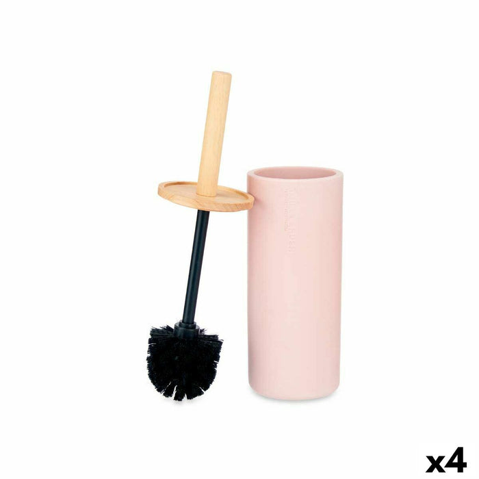 Brosse de salle de wc Rose Bois Résine 10,2 x 38 x 10,2 cm (4 Unités)