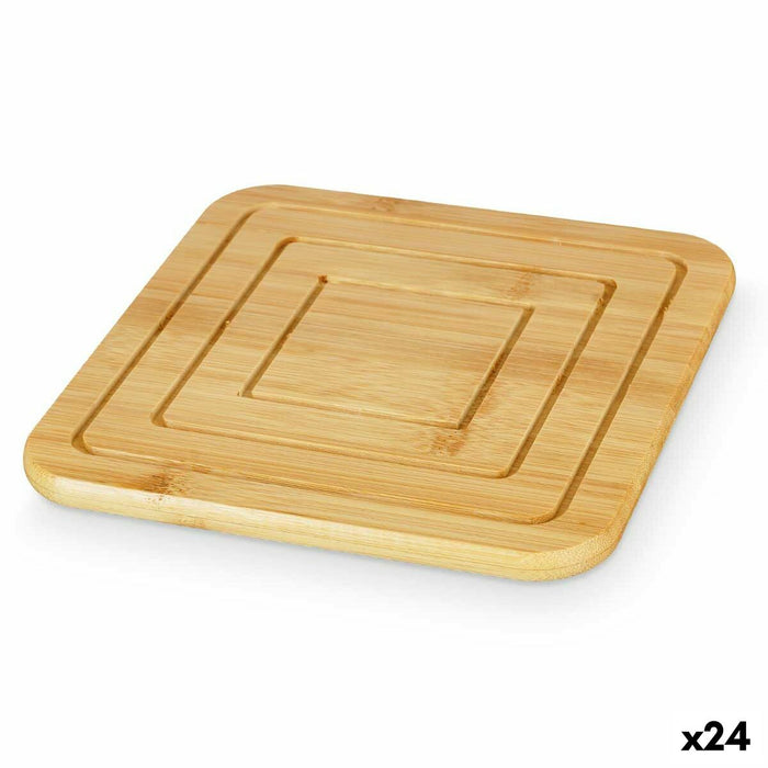 Table Mat Natural Bamboo 19 x 1 x 19 cm (24 Units) Squared