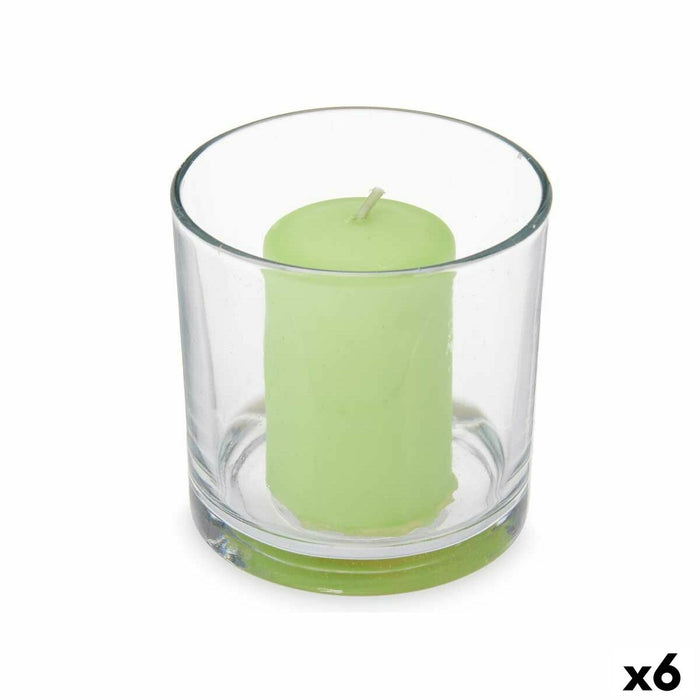 Scented Candle 10 x 10 x 10 cm (6 Units) Glass Jasmine