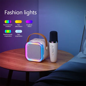 Bluetooth K12 Karaoke Machine Portable 5.3 PA Speaker System with 1-2 Wireless Microphones Home Family Singing Children's Gifts