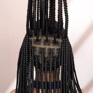 Synthetic Cornrow Braided Wigs Synthetic Full Lace Box Braided Wigs for Black Women American Women Daily Use Braided Wigs