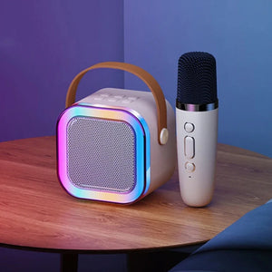 Bluetooth K12 Karaoke Machine Portable 5.3 PA Speaker System with 1-2 Wireless Microphones Home Family Singing Children's Gifts