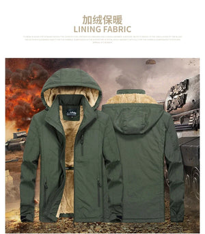 Mens Hooded Windbreaker Cotton Mens Military Parkas Warm Men Parkas Windproof Fashion Jackets Jacket Winter Casual Fleece Thick