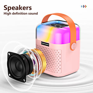 Bluetooth K12 Karaoke Machine Portable 5.3 PA Speaker System with 1-2 Wireless Microphones Home Family Singing Children's Gifts