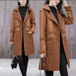 2024 Winter New Women Fur Vest Fat Sister Loose Female Clothing Vintage Velvet Thick Coat Warm Mid-length Waistcoat WommenA856