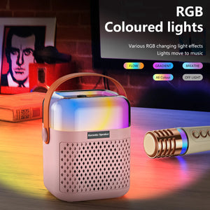 Bluetooth K12 Karaoke Machine Portable 5.3 PA Speaker System with 1-2 Wireless Microphones Home Family Singing Children's Gifts