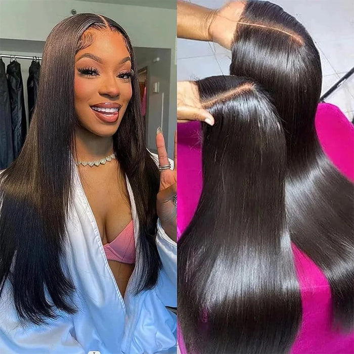 Straight Hair Wigs 13x4 HD Transparent Lace Frontal Wig Brazilian Human Hair For Black Women Smooth Wigs Pre Plucked Front Wigs