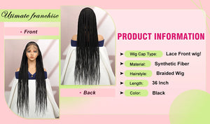 Synthetic Cornrow Braided Wigs Synthetic Full Lace Box Braided Wigs for Black Women American Women Daily Use Braided Wigs