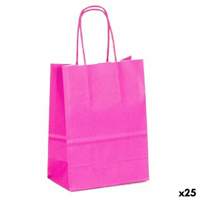 Sacs Fama Papier Magenta Avec des poignées 15 x 8 x 21 cm 25 Unités