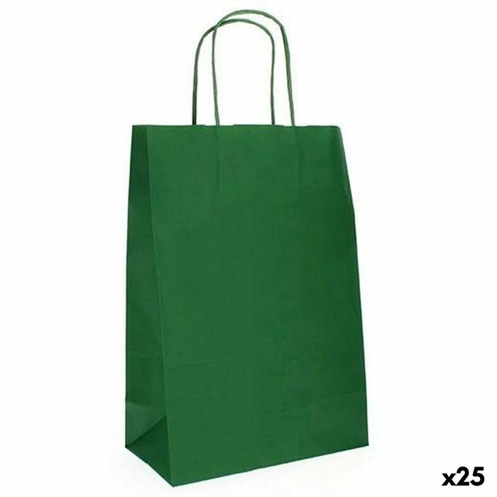 Sacs Fama 21 x 11 x 29 cm Papier Avec des poignées 25 Unités Vert foncé