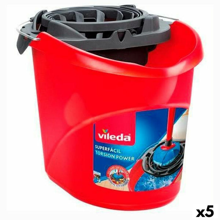 Seau de Lavage Vileda Rouge 10 L (5 Unités)