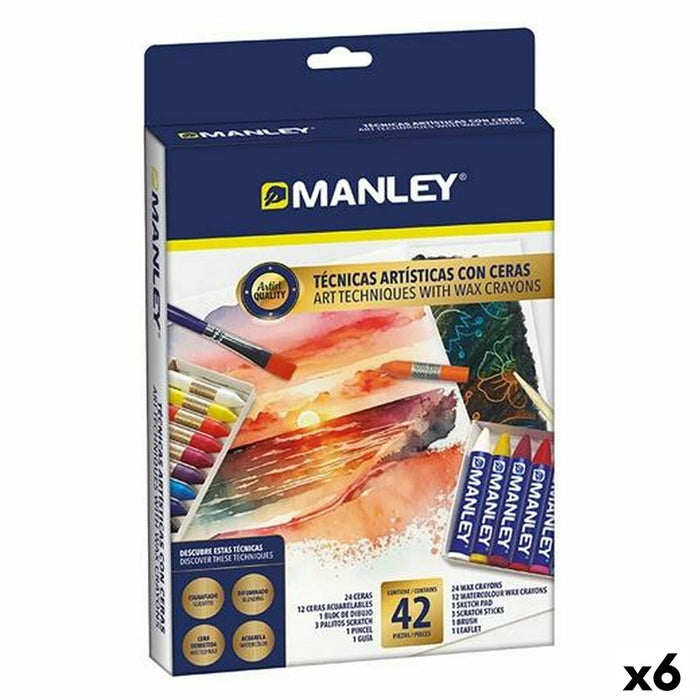 Set de peinture Manley Multicouleur Crayons gras de couleur (6 Unités)