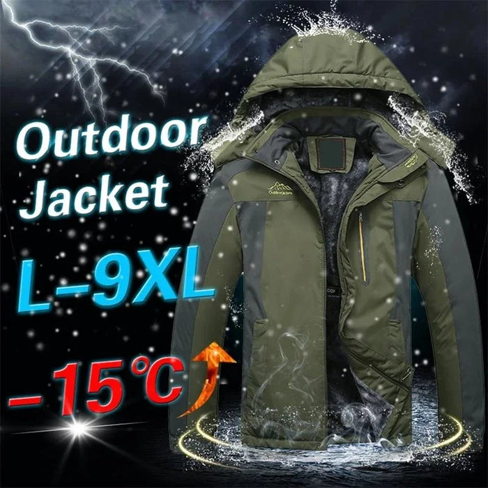 UETEEY Hooded Aviator Jackets for Men Hiking Oversize Windbreaker Thickend Fleece Male Fashion Clothing Trends 2024 Ski Outdoor