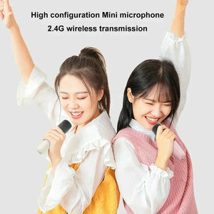 Bluetooth K12 Karaoke Machine Portable 5.3 PA Speaker System with 1-2 Wireless Microphones Home Family Singing Children's Gifts