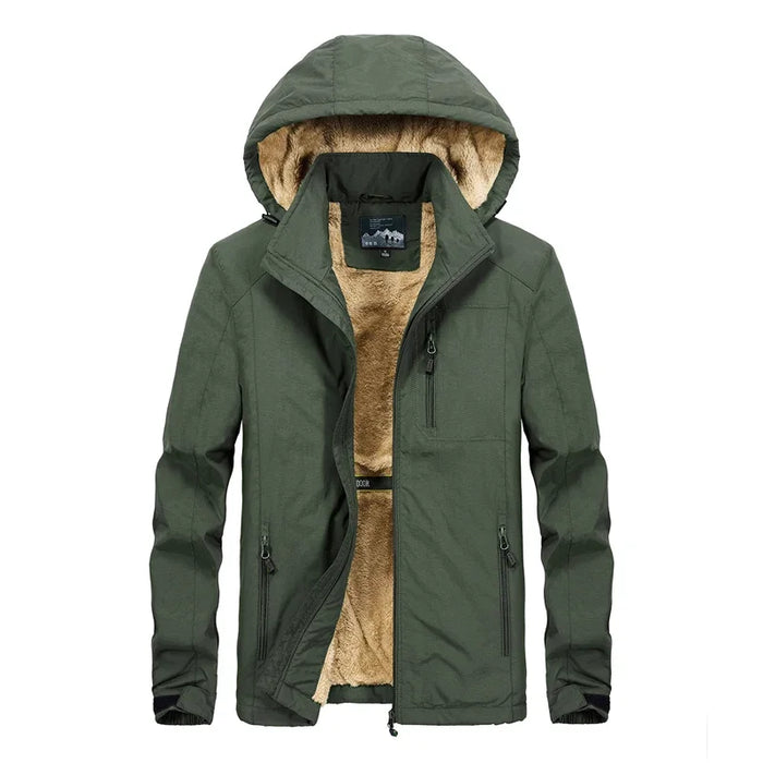 Mens Hooded Windbreaker Cotton Mens Military Parkas Warm Men Parkas Windproof Fashion Jackets Jacket Winter Casual Fleece Thick